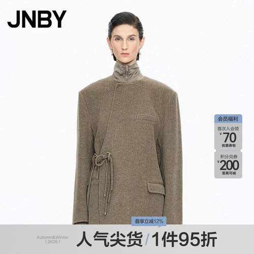 【秋冬上新】JNBY/江南布衣25冬呢大衣H型长袖外套5PB810590