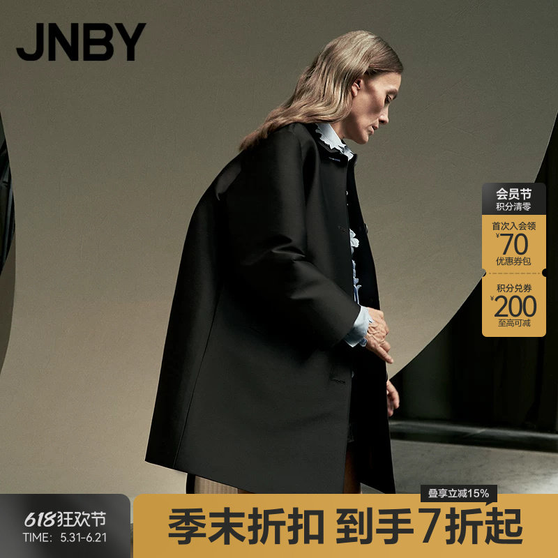 【季末折扣】JNBY/江南布衣26春新品风衣H型翻领长袖5Q2911630