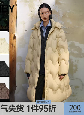 JNBY/江南布衣秋冬羽绒服中长款宽松休闲通勤连帽长袖女5OAC12630
