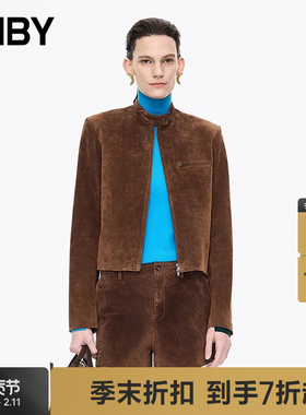 【商场同款】JNBY/江南布衣25秋新品皮衣立领长袖H型5P9A14490