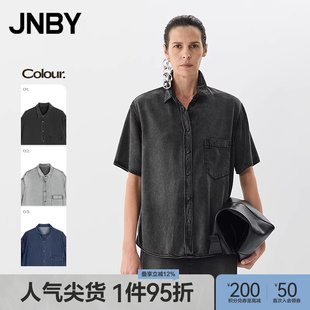 JNBY 末折扣 季 领5P4214230 短袖 宽松衬衫 江南布衣春夏衬衫