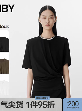 【春夏上新】JNBY/江南布衣25夏T恤短袖女圆领简约通勤5P4114100
