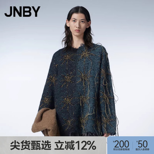 JNBY 江南布衣秋冬圆领针织衫 提花不对称毛衣女女 八芒星系列