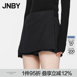 休闲柔软羊毛呢不对称围裹式 裙裤 5O9E11380 江南布衣春秋短款 JNBY