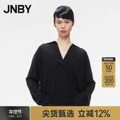3折专区 JNBY 江南布衣折扣毛针织衫 V领套头绵羊毛翻领上衣女