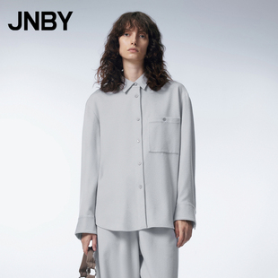 上衣女 JNBY 江南布衣秋季 毛呢夹克翻领纯色简约宽松清冷风衬衫 式