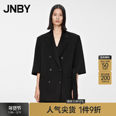 毛呢宽松H型休闲七分袖 JNBY 江南布衣折扣秋冬西装 收腰外套女