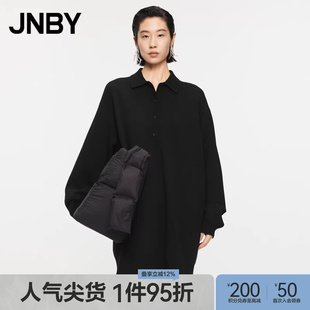 江南布衣春秋针织连衣裙polo翻领休闲气质纯色简约5O7G14100 JNBY