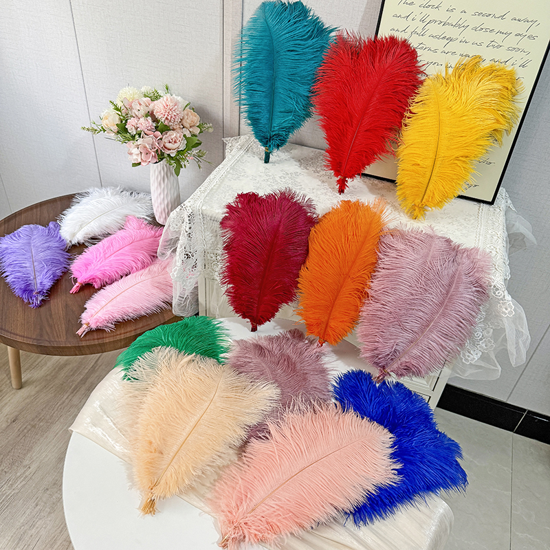 30-35cm鸵鸟羽毛婚庆路引桌花摆设婚礼装饰客厅摆件鸵鸟羽毛