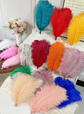 30-35cm鸵鸟羽毛婚庆路引桌花摆设婚礼装饰客厅摆件鸵鸟羽毛