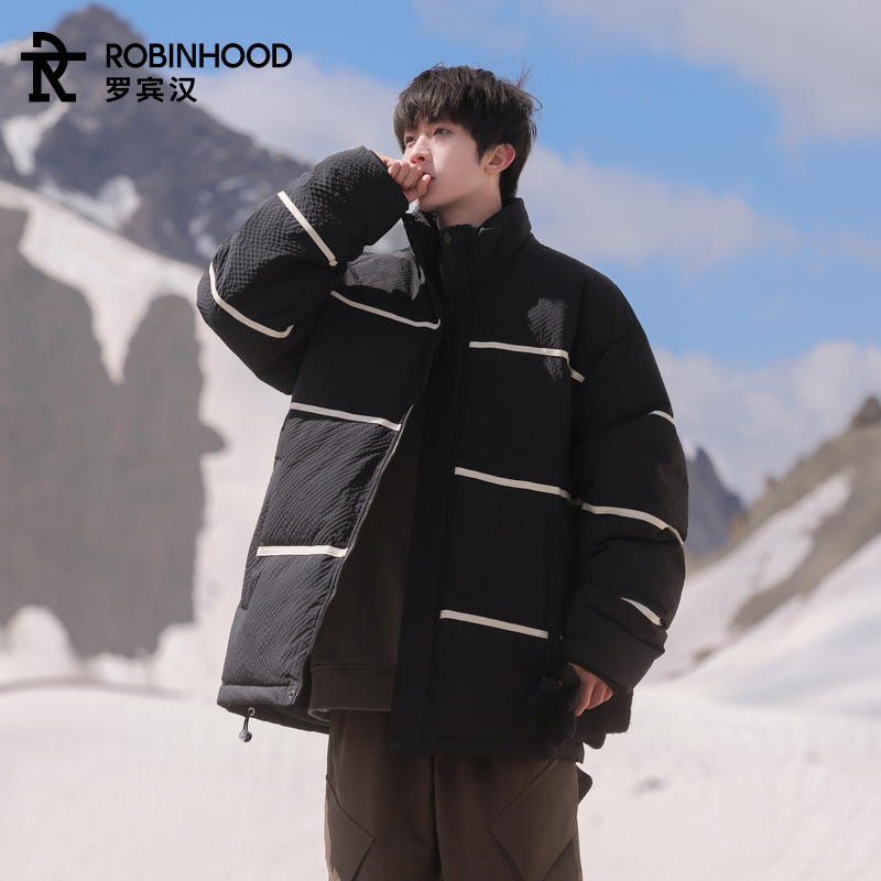 罗宾汉港风羽绒服外套面包服冬季