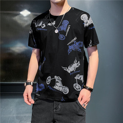男裝夏裝冰絲短袖恤潮流半截袖薄款上衣服男汗衫