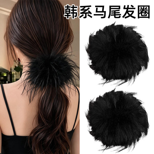 蓬松毛绒发圈显高显发量发圈