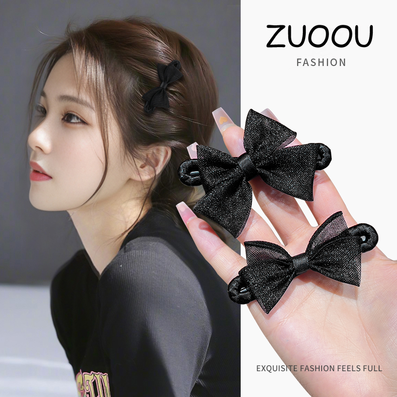 升级网纱蝴蝶结不掉色夹得紧边夹