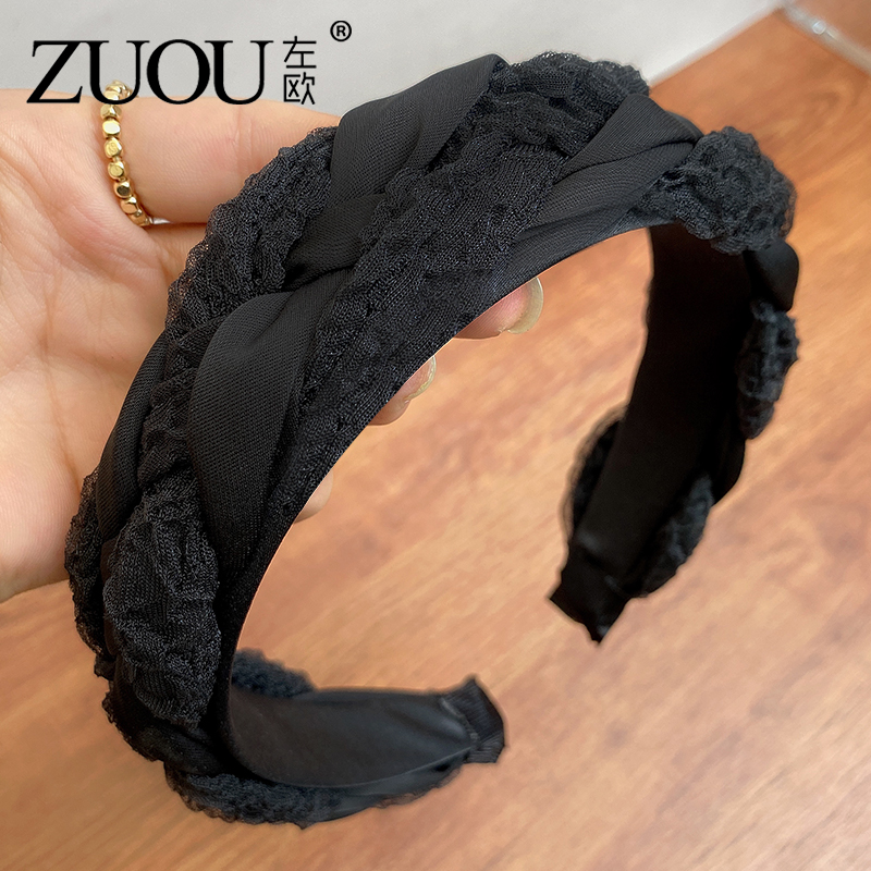 左欧发箍欧根纱显高颅顶显脸小