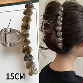 15cm超大号抓夹发量多厚头发高级感后脑勺加大号爱心发夹鲨鱼夹子