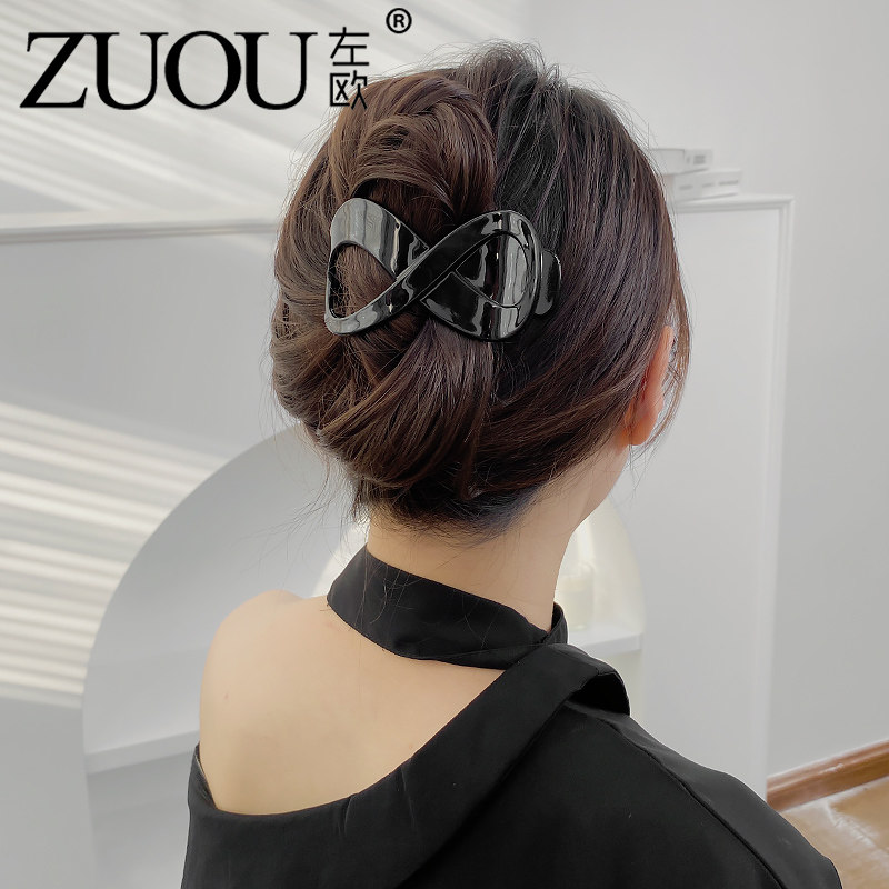盘发鸭嘴夹8字发夹女后脑勺复古黑色亚克力2025新款高级高端抓夹,饰品/流行首饰/时尚饰品新,发饰,淘宝优惠券,粉丝福利购,淘宝优惠卷