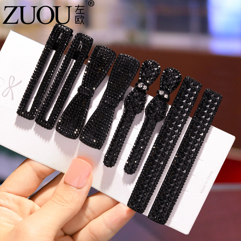 发夹侧边刘海夹子前额头饰水钻黑色鸭嘴夹一字夹后脑勺卡子发卡女,饰品/流行首饰/时尚饰品新,发饰,淘宝优惠券,粉丝福利购,淘宝优惠卷