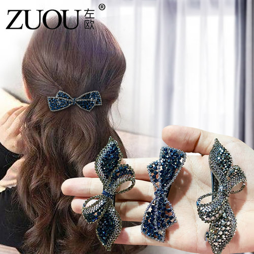 发夹后脑勺2021新款镶钻蝴蝶结
