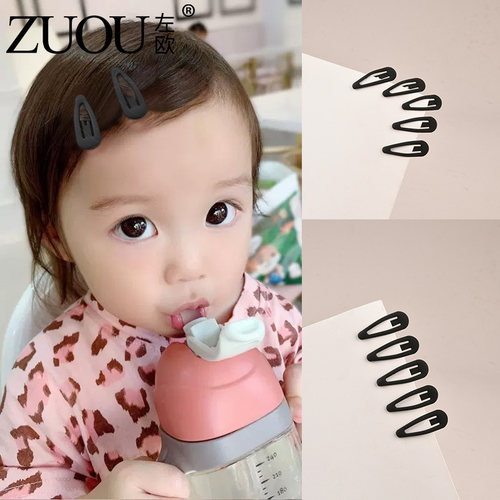 女孩超小bb夹迷你婴幼儿女童儿童宝宝黑色水滴特小号发夹边夹夹子