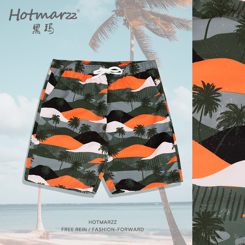 hotmarzz/黑玛沙滩裤男可下水海边度假冲浪泳裤速干透气温泉裤