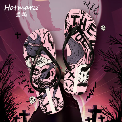 hotmarzz/黑玛人字拖女外穿夹脚拖鞋女夏季新款洗澡夹趾沙滩鞋