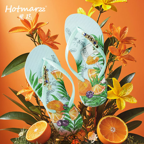 hotmarzz/黑玛饰扣人字拖