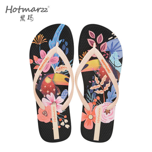 hotmarzz/黑玛人字拖女夏外穿夹脚拖鞋海边防滑新款凉拖女夏季