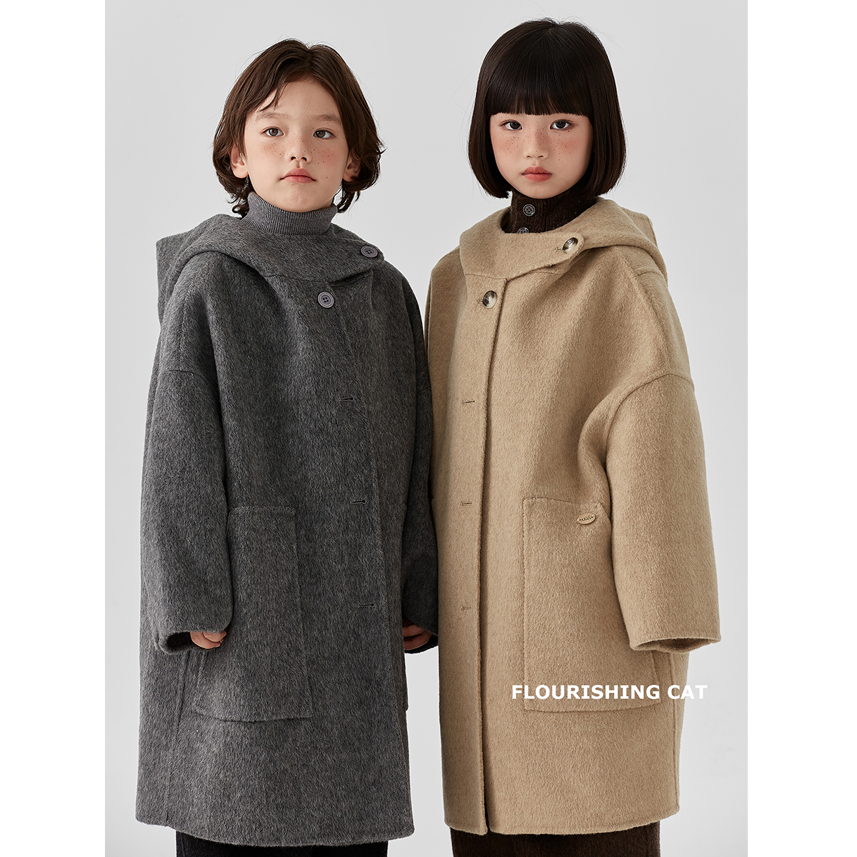 儿童羊绒大衣秋冬新款男女童