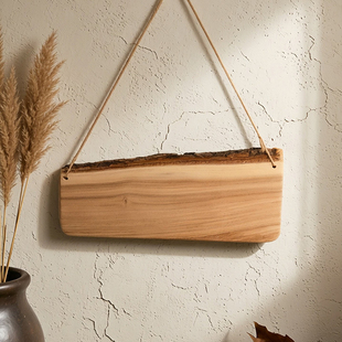 榆木带皮原木板白胚挂牌 田园门牌指示牌 彩绘手绘原木板装饰木牌