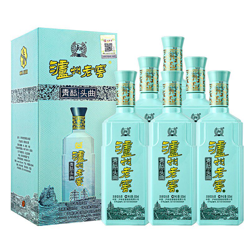 泸州老窖青酝头曲52度/42度 500ml*6瓶整箱浓香型白酒自饮送礼袋