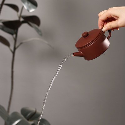 进口潮州功夫茶手拉紫泥汉瓦大口泡茶壶陶壶三杯工夫茶壶紫泥手工