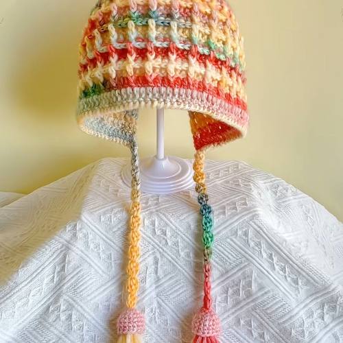 琉璃云手工diy钩织帽子围巾材料包儿童钩针儿童华夫格帽子材料