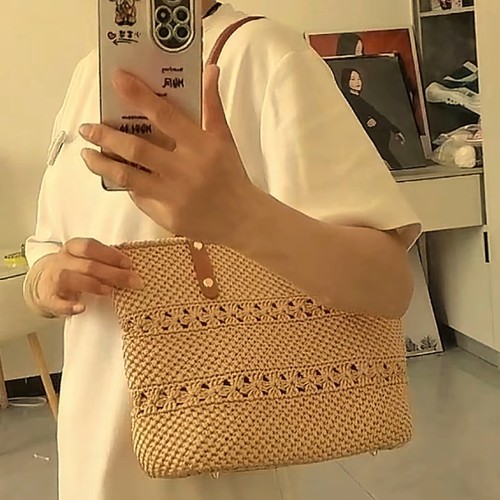 【非成品】四叶草菜篮子单肩包材料包12X25包底【60孔】