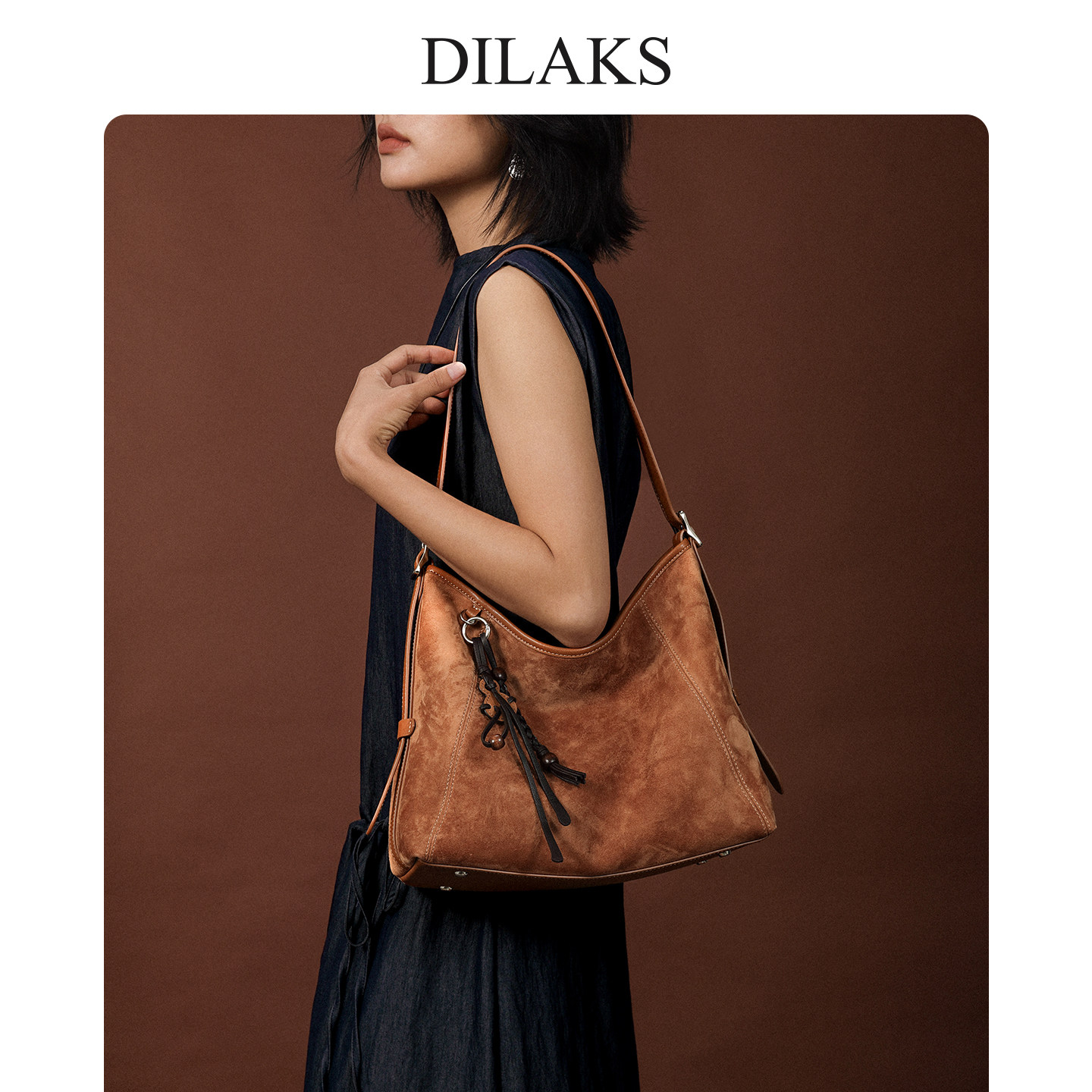 DILAKS迪莱克丝2025秋冬新款麂皮包包高端轻奢hobo包女通勤托特包,箱包皮具/热销女包/男包,腋下包,淘宝优惠券,粉丝福利购,淘宝优惠卷