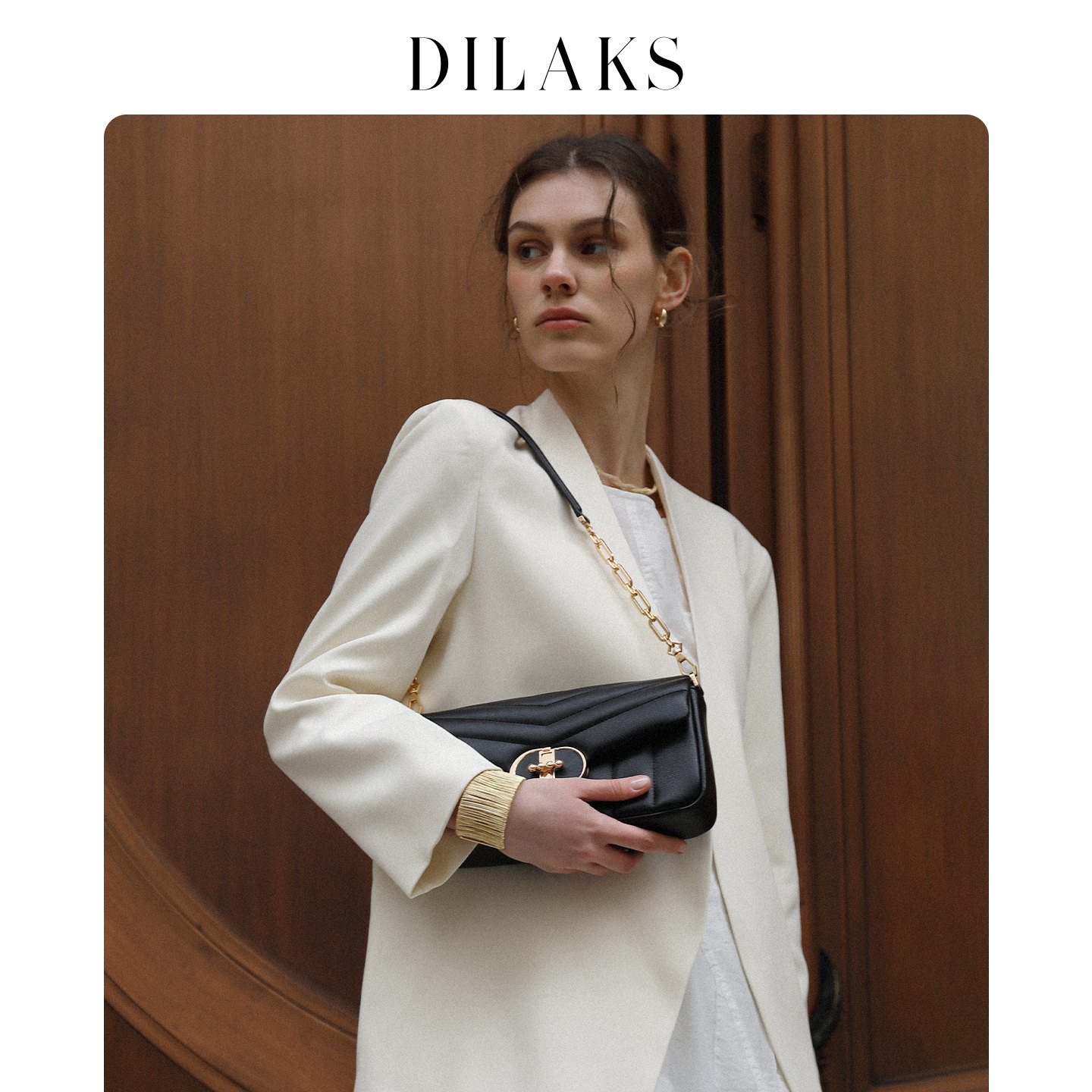 DILAKS迪莱克丝官方正品法棍包链条女包包轻奢通勤百搭单肩斜挎包