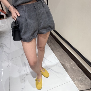 pd 花苞造型感 chao 可爱 灰色呢子高腰短裤 VIP链接 无退换