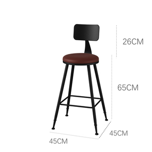 铁艺吧台椅现代黑色高脚椅子简约家用高凳子高脚凳酒吧台靠背椅i.