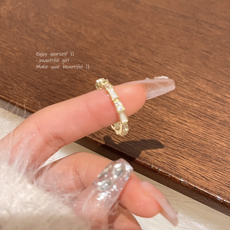 轻奢精致锆石滴油戒指女