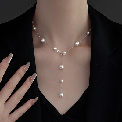 2025新款爆款轻奢小众高级感满天星项链女款流苏锁骨颈链配饰