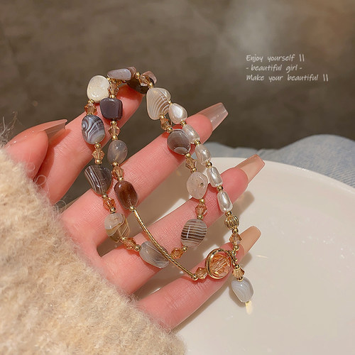 复古串珠叠戴手链女ins小众