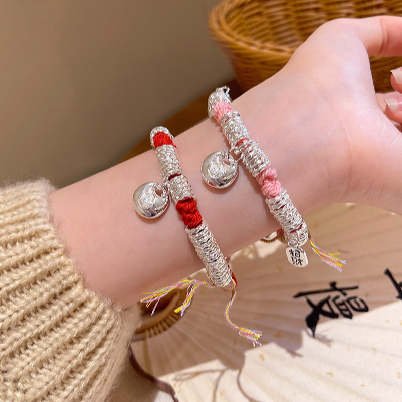 手工编织藏式扎基拉姆锤纹银盘缠手链复古新中式实心福袋手绳男女,饰品/流行首饰/时尚饰品新,手链,淘宝优惠券,粉丝福利购,淘宝优惠卷