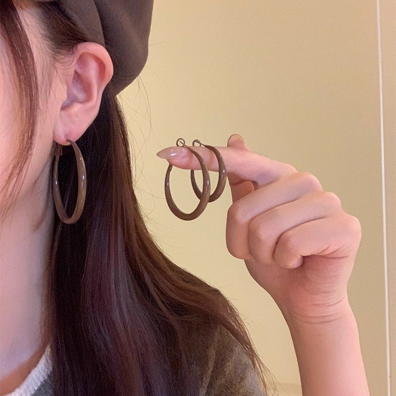 复古雅丹风美拉德素圈滴油耳环女时尚耳圈圆圈素圈耳饰显脸小耳钉,饰品/流行首饰/时尚饰品新,耳钉,淘宝优惠券,粉丝福利购,淘宝优惠卷