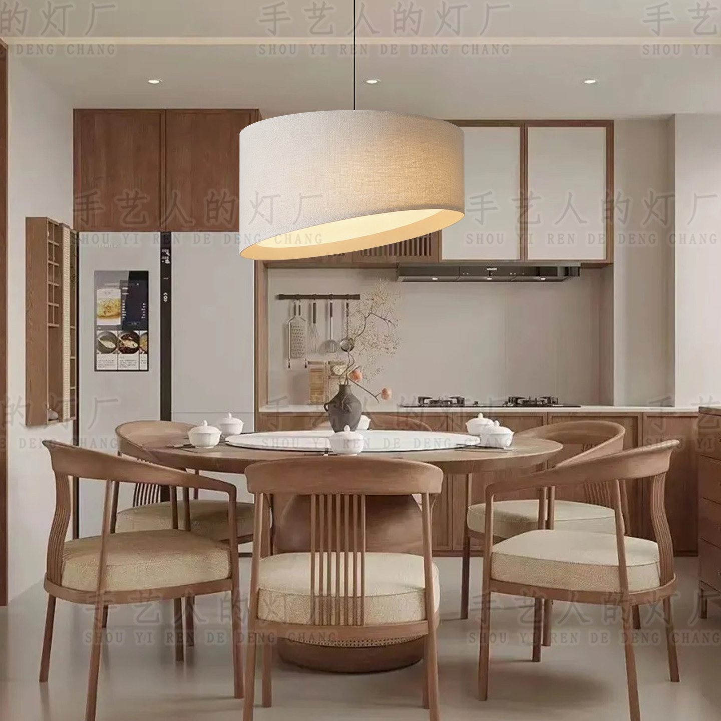 日式复古餐厅吊灯侘寂风艺术网红客厅书房灯新中式民宿卧室餐厅灯