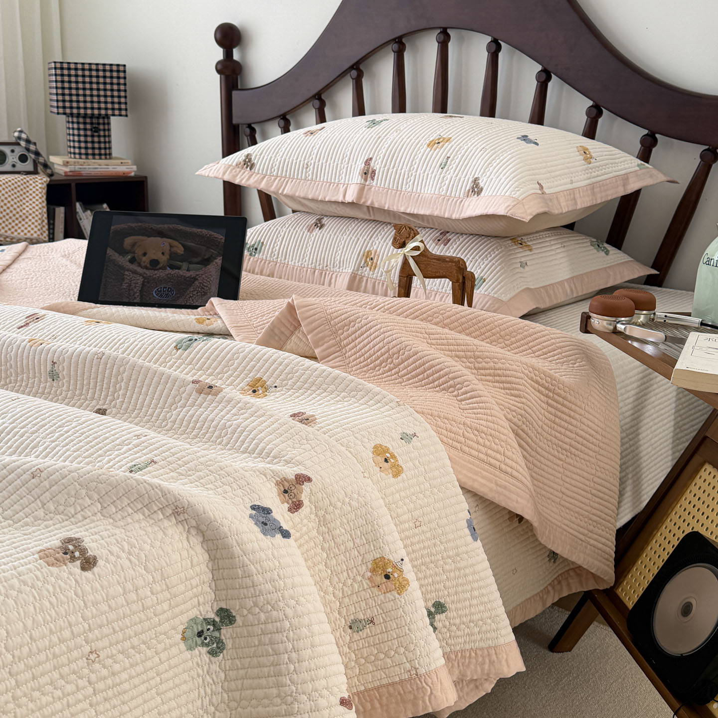 双面莫代尔天丝床盖单件夏季新款莱赛尔榻榻米床单凉垫凉席三件套