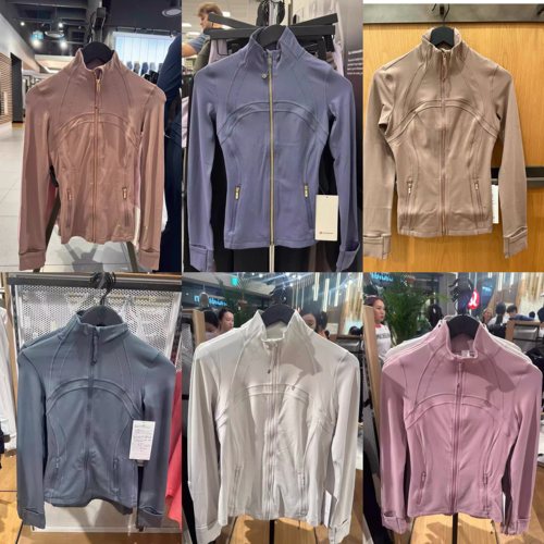 lulu/露露 Define系列纯色修身立领运动瑜伽服女士运动外套夹克女