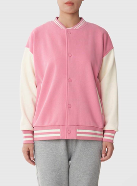 鹿岛什物纪 ABQ20186 女式棒球服 女士撞色拼接秋冬夹克外套 薄绒