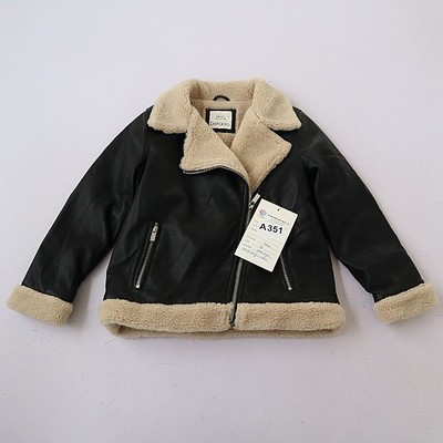 女童PU夹克中小童斜拉链短款外套