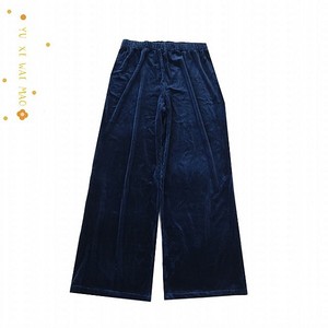 春秋新款女士松紧腰金丝绒直筒裤 高腰休闲百搭长裤C01