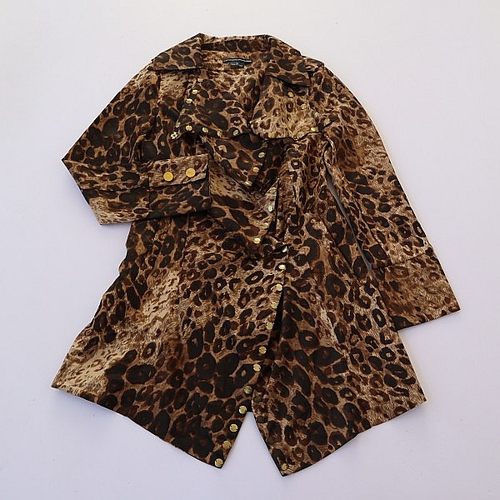 翻领拼色贴片不规则休闲衫外套